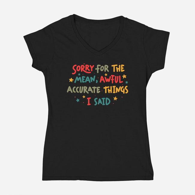 Mean But Accurate Things-Womens-V-Neck-Tee-koalastudio