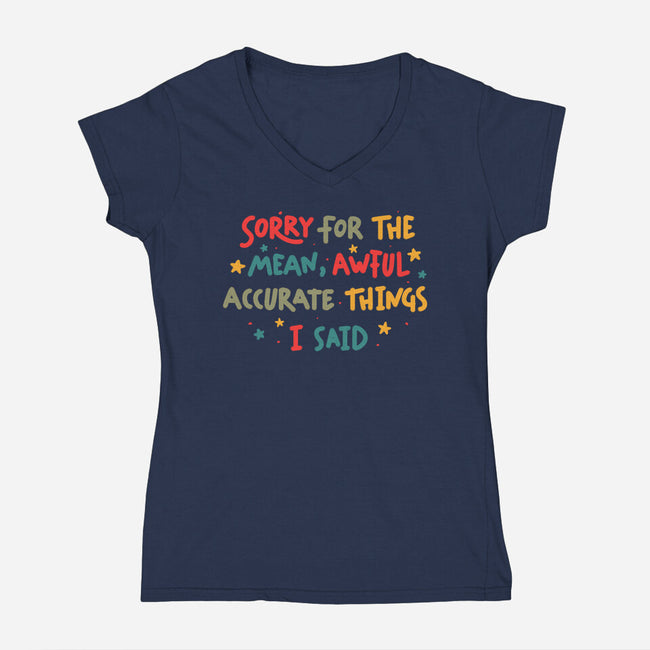 Mean But Accurate Things-Womens-V-Neck-Tee-koalastudio