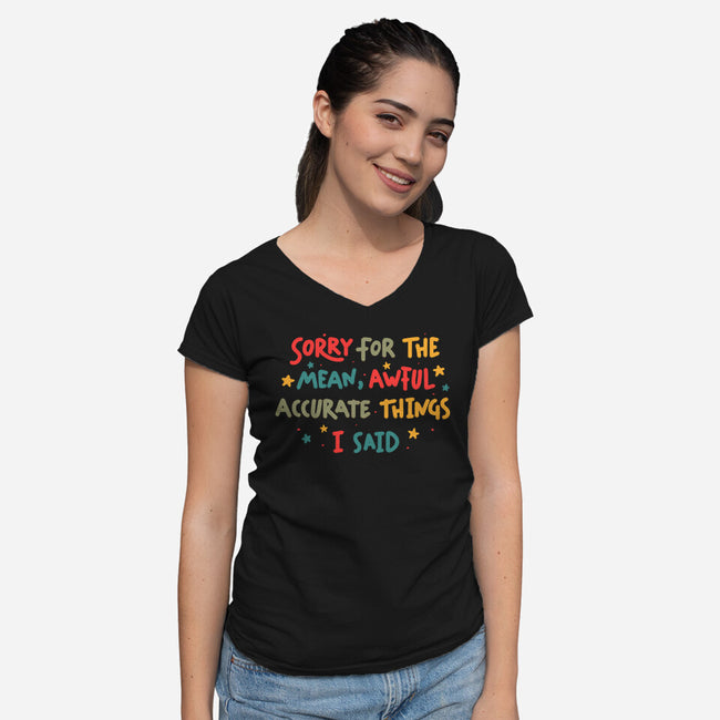Mean But Accurate Things-Womens-V-Neck-Tee-koalastudio