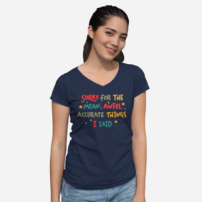 Mean But Accurate Things-Womens-V-Neck-Tee-koalastudio