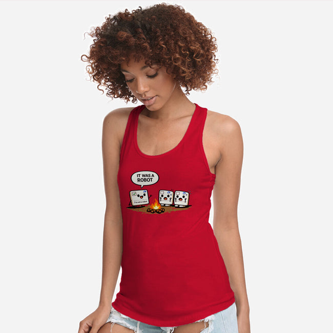 It Was A Robot-Womens-Racerback-Tank-fanfabio