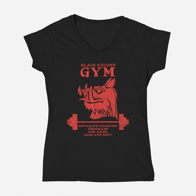 Black Knight Gym-Womens-V-Neck-Tee-imisko