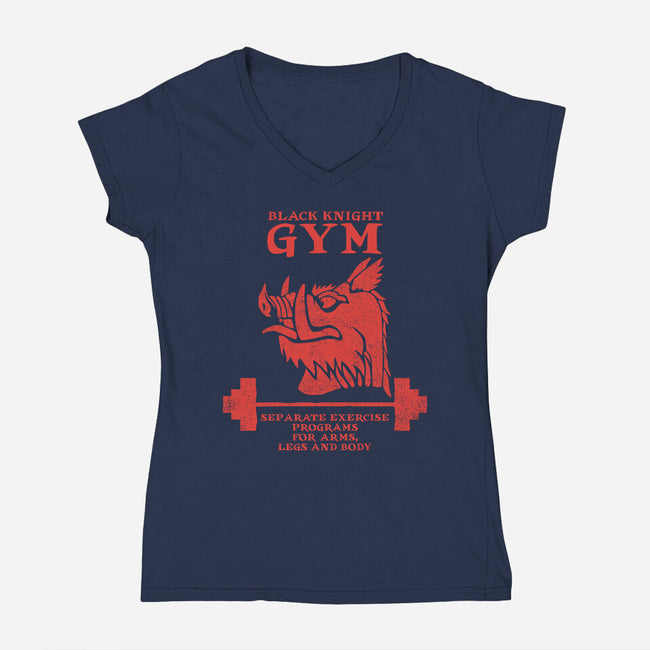 Black Knight Gym-Womens-V-Neck-Tee-imisko