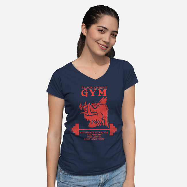 Black Knight Gym-Womens-V-Neck-Tee-imisko