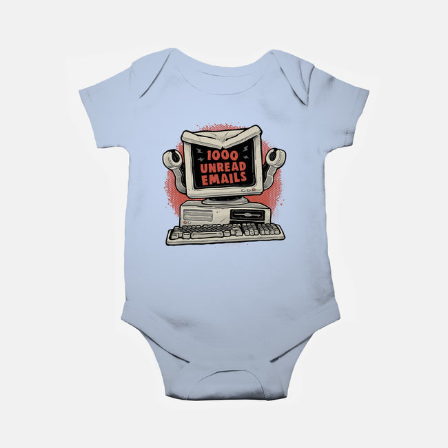 1000 Unread Emails-Baby-Basic-Onesie-glitchygorilla