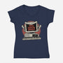1000 Unread Emails-Womens-V-Neck-Tee-glitchygorilla