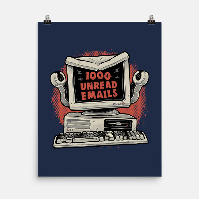 1000 Unread Emails-None-Matte-Poster-glitchygorilla