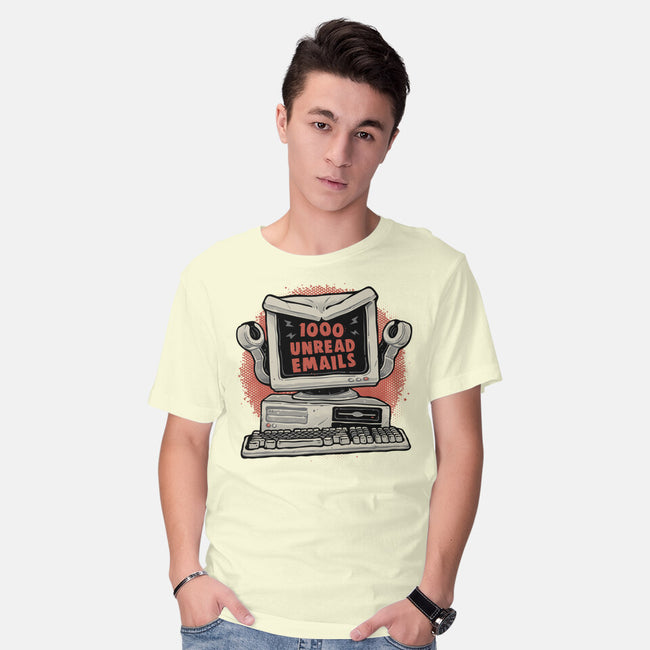 1000 Unread Emails-Mens-Basic-Tee-glitchygorilla