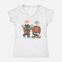 The Heart Says Yes-Womens-V-Neck-Tee-glitchygorilla