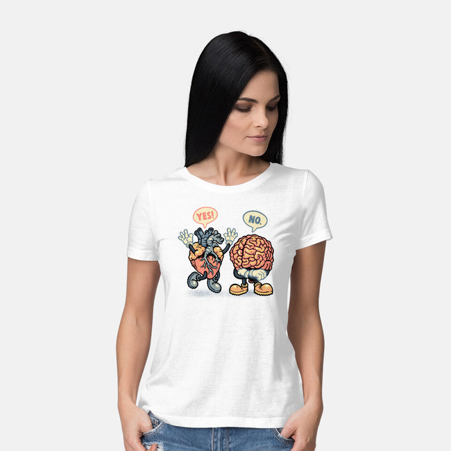 The Heart Says Yes-Womens-Basic-Tee-glitchygorilla