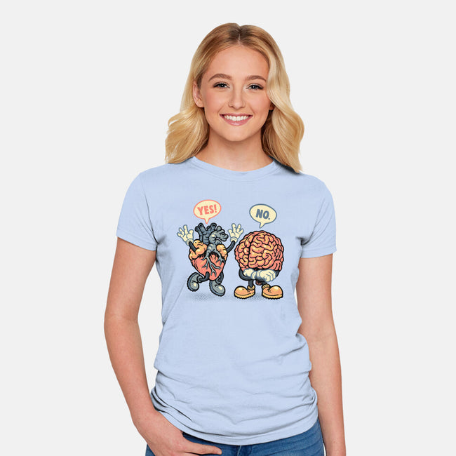 The Heart Says Yes-Womens-Fitted-Tee-glitchygorilla