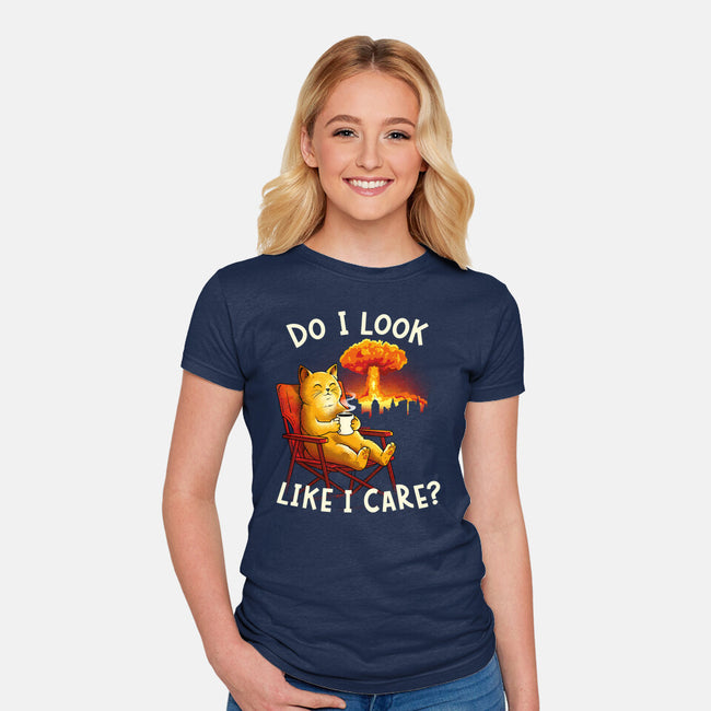 Couldn't Care Any Less-Womens-Fitted-Tee-dandingeroz