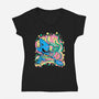 Metal Chaos-Womens-V-Neck-Tee-nickzzarto
