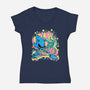 Metal Chaos-Womens-V-Neck-Tee-nickzzarto
