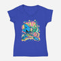 Metal Chaos-Womens-V-Neck-Tee-nickzzarto