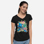 Metal Chaos-Womens-V-Neck-Tee-nickzzarto