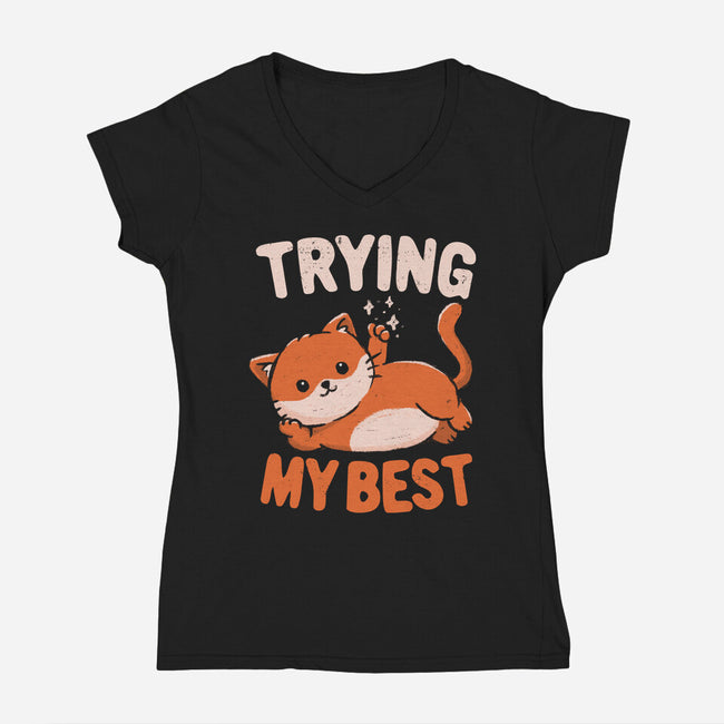 Just Trying My Best-Womens-V-Neck-Tee-koalastudio