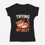 Just Trying My Best-Womens-V-Neck-Tee-koalastudio