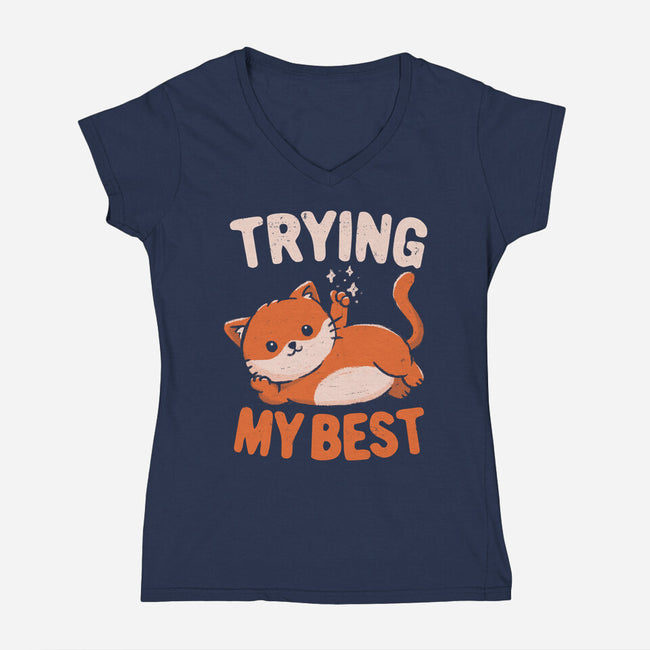 Just Trying My Best-Womens-V-Neck-Tee-koalastudio
