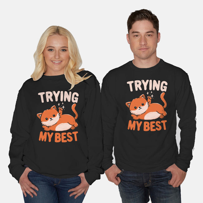 Just Trying My Best-Unisex-Crew Neck-Sweatshirt-koalastudio