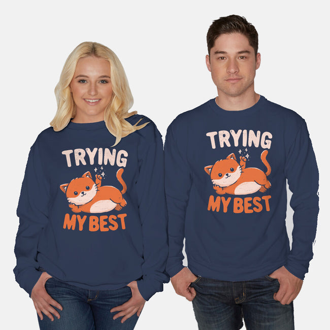 Just Trying My Best-Unisex-Crew Neck-Sweatshirt-koalastudio