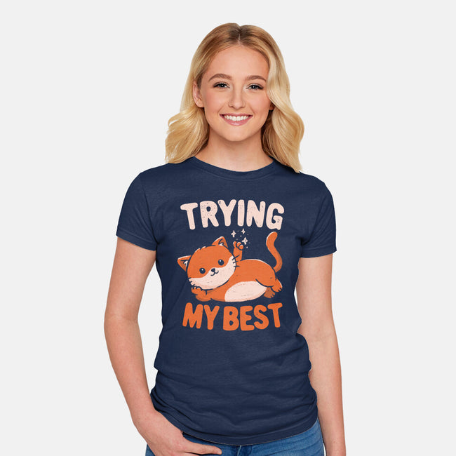 Just Trying My Best-Womens-Fitted-Tee-koalastudio