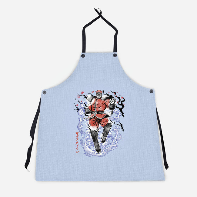 Crimson Dictator Sumi-E-Unisex-Kitchen-Apron-Astrobot Invention