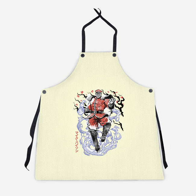 Crimson Dictator Sumi-E-Unisex-Kitchen-Apron-Astrobot Invention