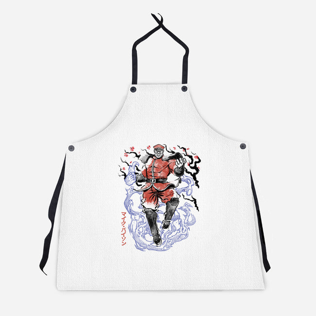 Crimson Dictator Sumi-E-Unisex-Kitchen-Apron-Astrobot Invention