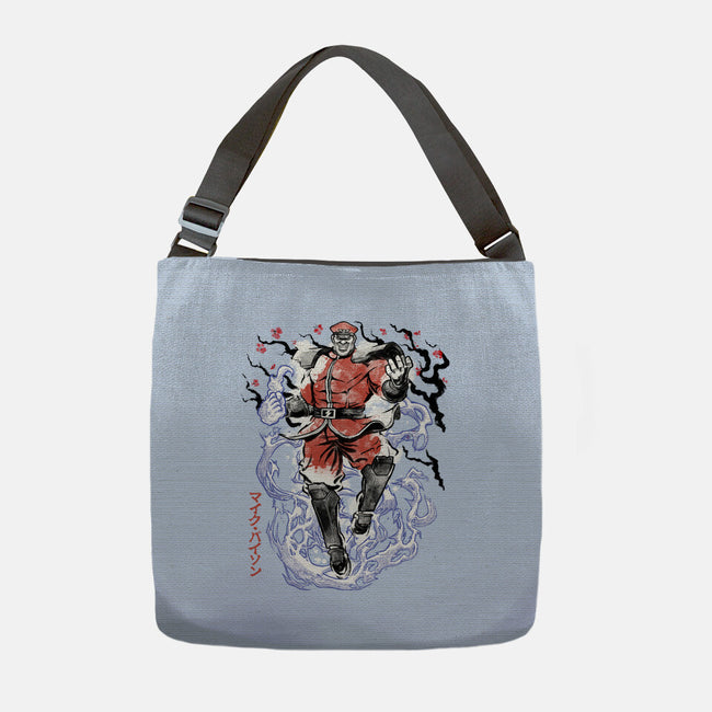 Crimson Dictator Sumi-E-None-Adjustable Tote-Bag-Astrobot Invention