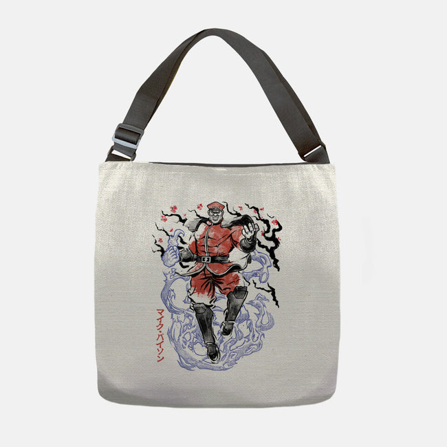 Crimson Dictator Sumi-E-None-Adjustable Tote-Bag-Astrobot Invention
