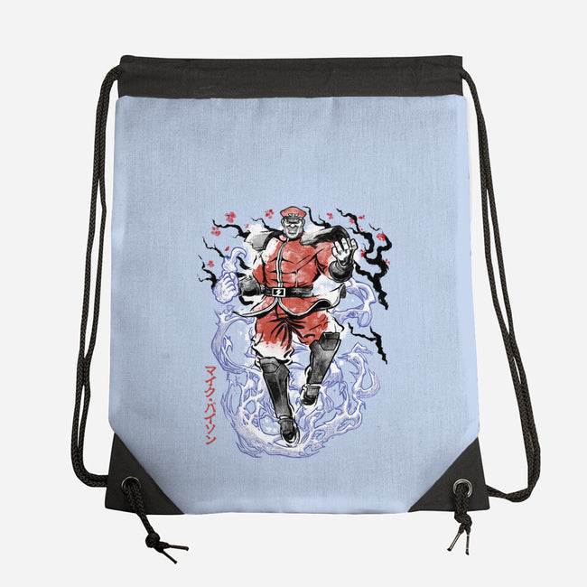Crimson Dictator Sumi-E-None-Drawstring-Bag-Astrobot Invention