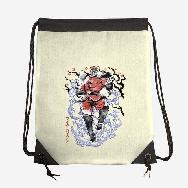 Crimson Dictator Sumi-E-None-Drawstring-Bag-Astrobot Invention