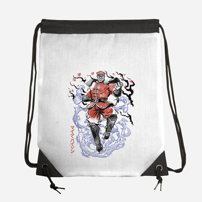 Crimson Dictator Sumi-E-None-Drawstring-Bag-Astrobot Invention