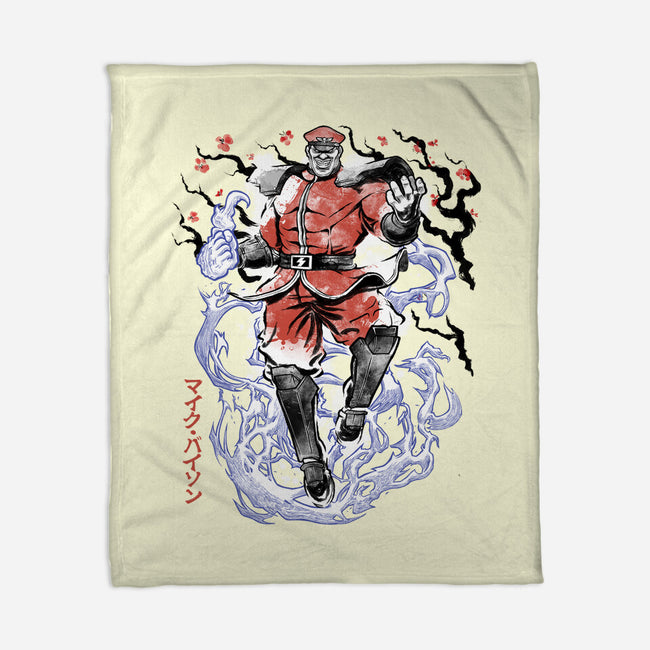 Crimson Dictator Sumi-E-None-Fleece-Blanket-Astrobot Invention