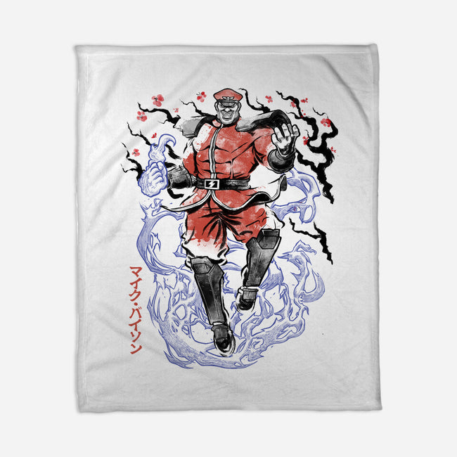 Crimson Dictator Sumi-E-None-Fleece-Blanket-Astrobot Invention