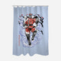 Crimson Dictator Sumi-E-None-Polyester-Shower Curtain-Astrobot Invention