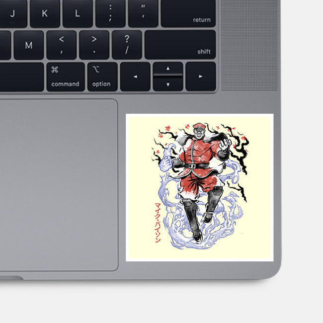 Crimson Dictator Sumi-E-None-Glossy-Sticker-Astrobot Invention