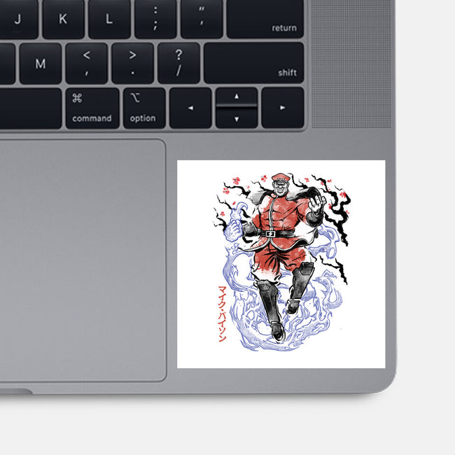 Crimson Dictator Sumi-E-None-Glossy-Sticker-Astrobot Invention