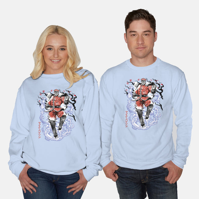 Crimson Dictator Sumi-E-Unisex-Crew Neck-Sweatshirt-Astrobot Invention