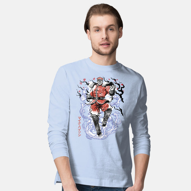 Crimson Dictator Sumi-E-Mens-Long Sleeved-Tee-Astrobot Invention