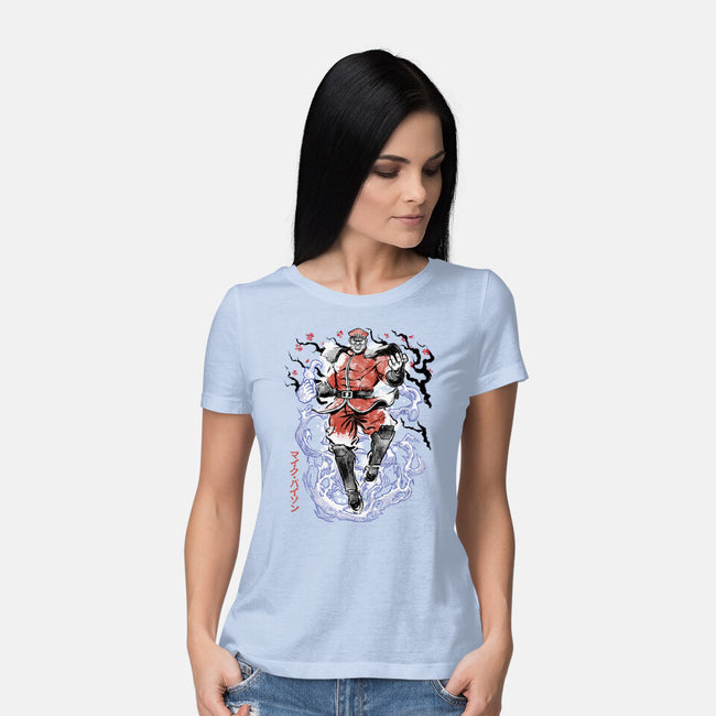 Crimson Dictator Sumi-E-Womens-Basic-Tee-Astrobot Invention