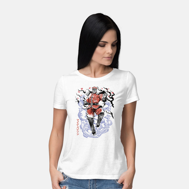 Crimson Dictator Sumi-E-Womens-Basic-Tee-Astrobot Invention
