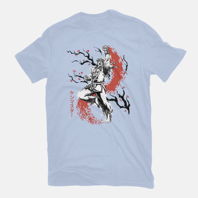 Scarlet Flame Ken Sumi-E-Womens-Basic-Tee-Astrobot Invention
