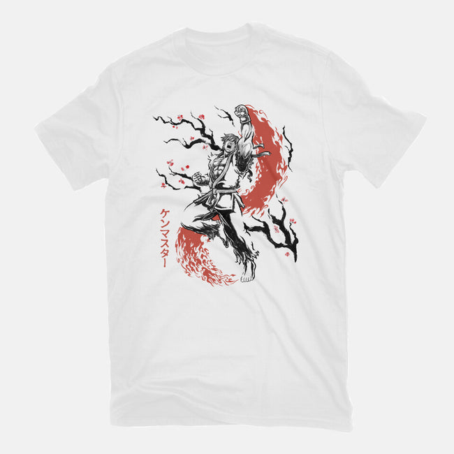 Scarlet Flame Ken Sumi-E-Womens-Basic-Tee-Astrobot Invention
