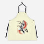 Scarlet Flame Ken Sumi-E-Unisex-Kitchen-Apron-Astrobot Invention