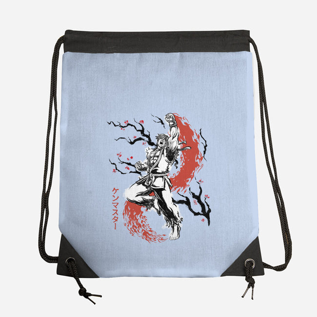 Scarlet Flame Ken Sumi-E-None-Drawstring-Bag-Astrobot Invention