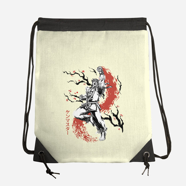 Scarlet Flame Ken Sumi-E-None-Drawstring-Bag-Astrobot Invention