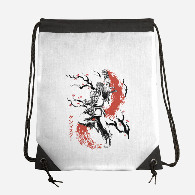 Scarlet Flame Ken Sumi-E-None-Drawstring-Bag-Astrobot Invention