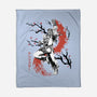 Scarlet Flame Ken Sumi-E-None-Fleece-Blanket-Astrobot Invention